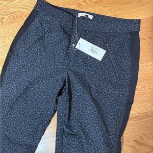 Rebecca Taylor Navy Black Leopard Ponte Pants